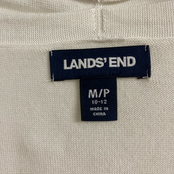 🟢Womens Medium Lands End cream cardigan - Picture 2 of 7
